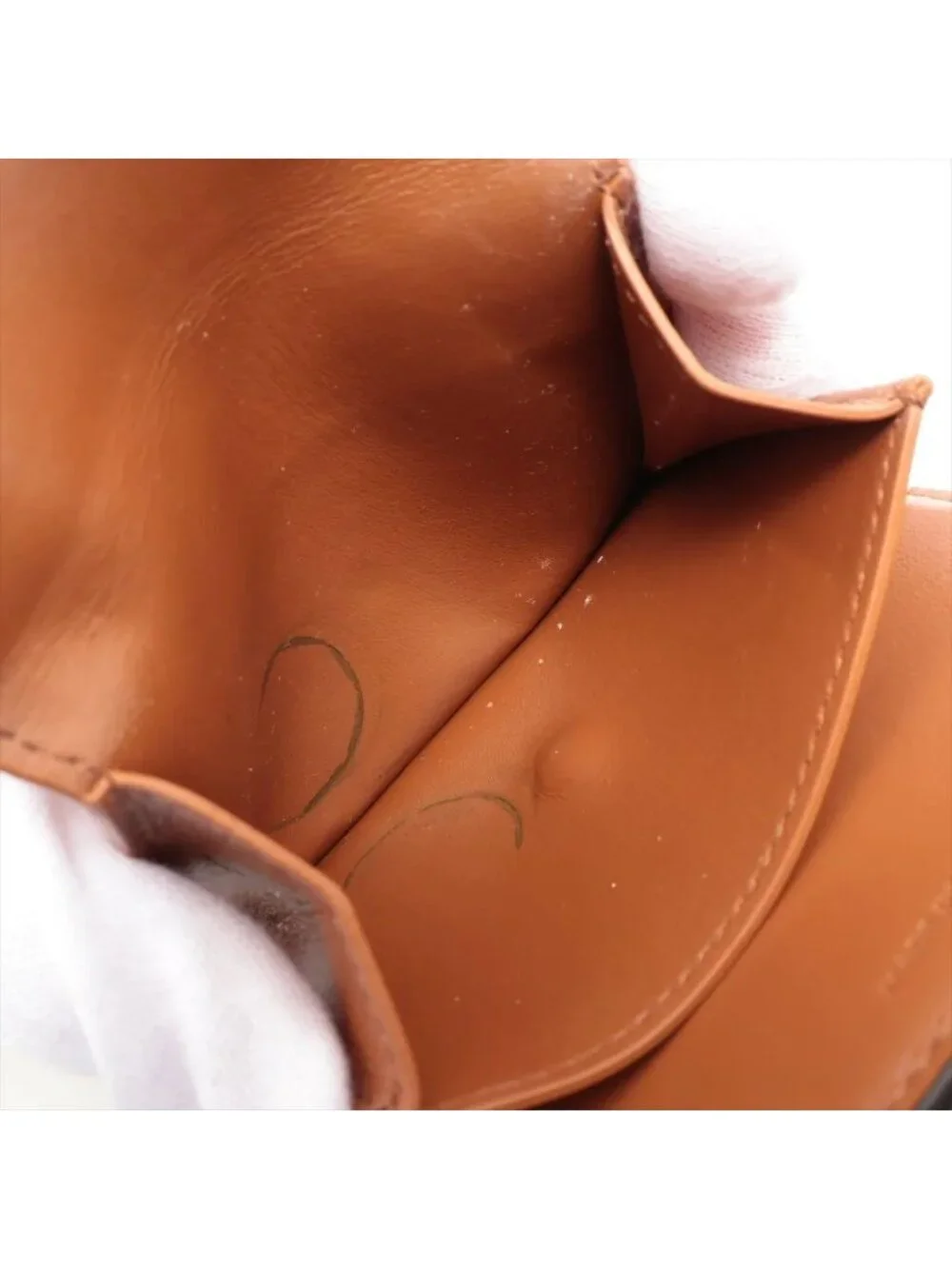 Celine Triomphe Small Flap Wallet Leather Trifold Brown Gold